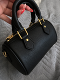 Leather Black Mini Bag | 16cm