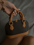 Brown leather mini bag
