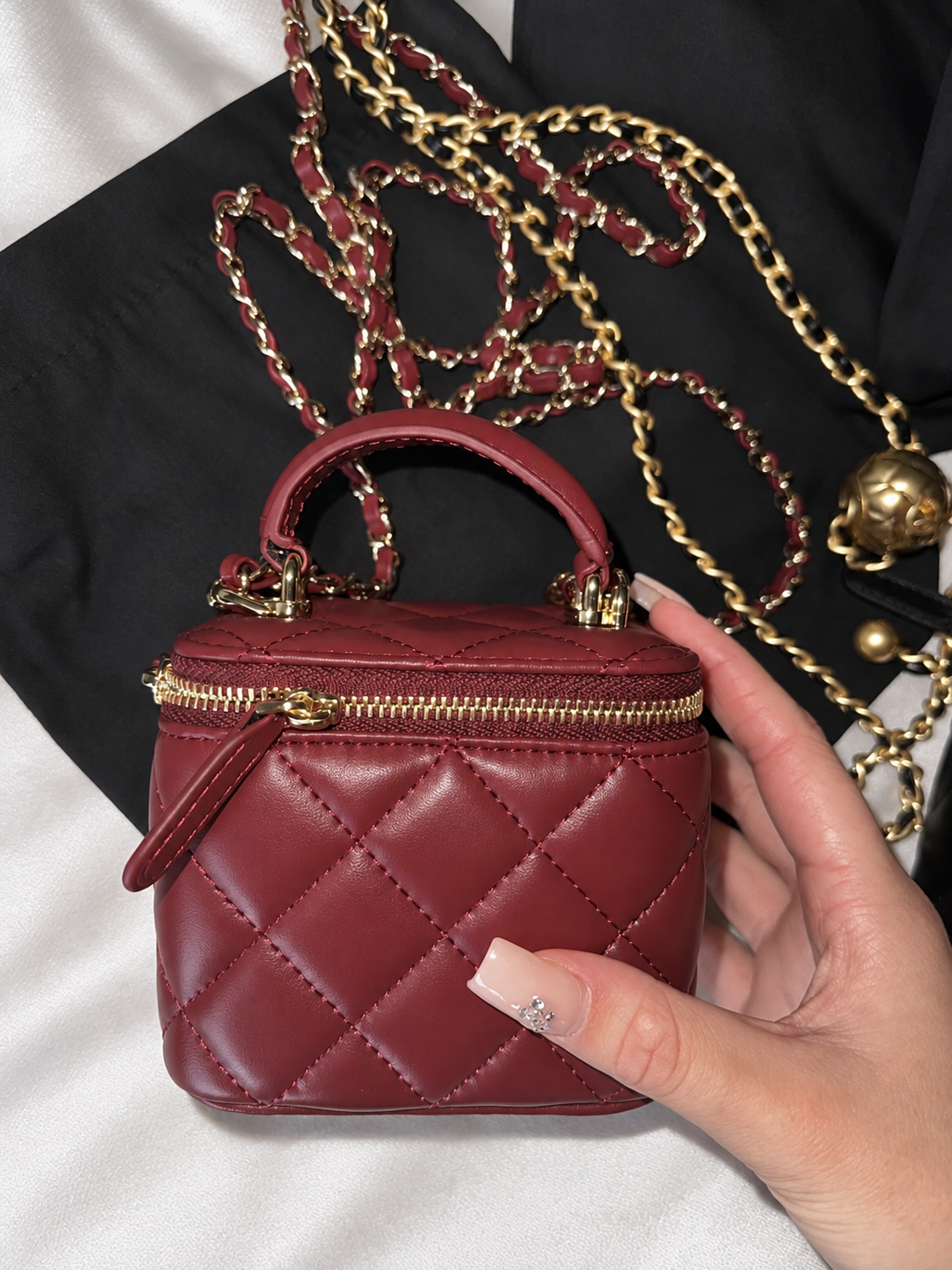 Burgundy mini vanity bag *pre order *