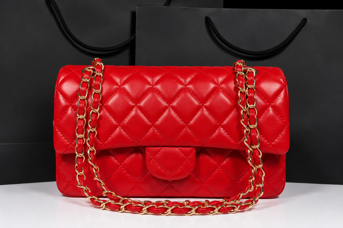 Red classic flap bag