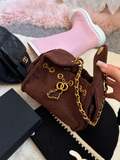 Brown SUEDE MINI slouchy bag