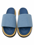 Denim pillow sliders