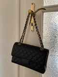 25cm black flap bag