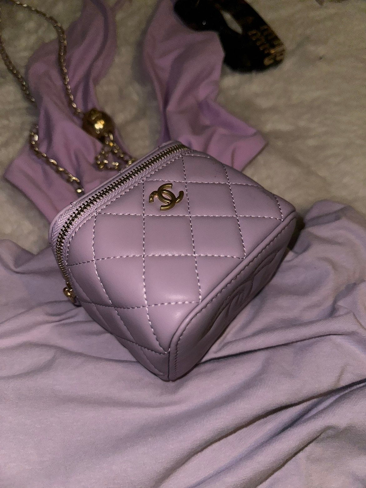 Quilted Lilac Vanity Chain Bag