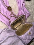 Quilted Lilac Vanity Chain Bag